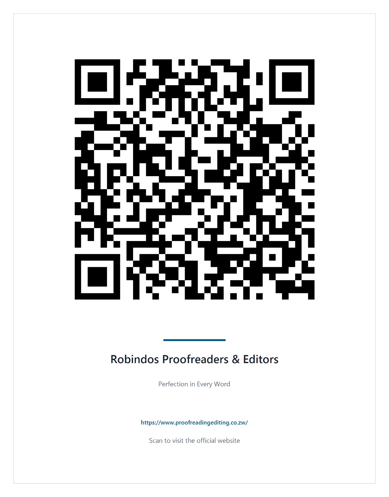 QR code for Robindos Proofreaders & Editors website